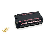 Racers Edge 6000mAh 2S 7.6V 130C Shorty Hard Case Lipo 5mm battery pack for radio control parts with two gold connectors, designed for high performance RC cars.