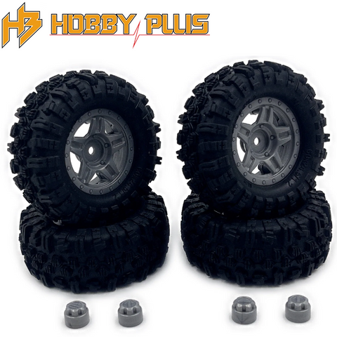 Hobby Plus HBP240525 1.2" Mudder Wheel Tire Set 60mm Grey