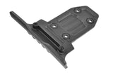 Team Corally COR00180-882 Front Bumper with Integrated Skid Plate designed for durable protection of rc car parts, made from black plastic with mounting holes for secure installation.