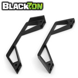 BlackZon BZN540424 Chassis Side Guards Vyper & Turbo in black plastic, designed as durable rc car parts for radio control models, shown as two angular side guards.