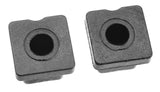 Two black composite arm holder inserts with a square shape and central circular holes, identified as Team Corally COR00180-907 Composite Arm Holder Inserts (8pcs) for rc car parts.
