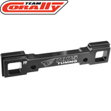 Team Corally C-00180-139 Aluminum Suspension Arm Mount PRO Front-Front made from durable 7075 aluminum, designed for precise tuning of radio control cars and rc car parts.