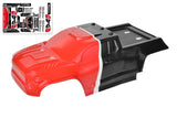 Team Corally C-00230-0096-R Furago XD Body Red 1/12 Punisher RC Monster Truck