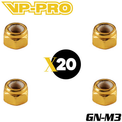 VP-PRO GN-M3 Gold M3 Locknuts (20)