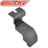 Team Corally C-00180-722 Pinion Cover in black plastic, designed as a durable rc car part to protect the pinion gear in radio control vehicles.