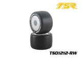 Team Saxo 1/10 F1 RC Car Rear Tires Pre-Mounted (2) White Rim 14mm Hex Rubber