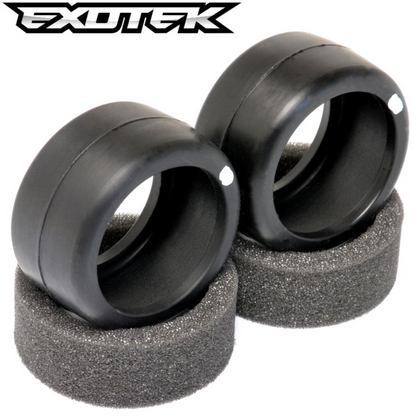 Exotek RC F1 Front Soft Rubber Tires 33X Carpet (2) w/Foams