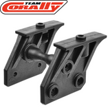 Team Corally C-00180-894 Left & Right Wing Support parts in black plastic designed for rc car assembly and replacement in radio control parts.