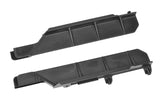 Team Corally C-00180-1297 Side Guards Set L/R Shiroi designed for radio control parts, made from durable black plastic to protect and enhance RC car performance.