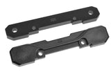 Team Corally C-00180-976 4mm Rear Aluminum Suspension Arm Mount RR set for radio control cars, featuring durable black anodized finish and precision-machined design.