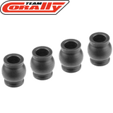 Team Corally C-00140-070 Steel Shock Pivot Ball 5.9mm (4) set of four black pivot balls for radio control car shock assemblies.