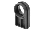 Black plastic component part designed for radio control cars, the Team Corally C-00180-023 Motor Mount Center Differential Insert for precise motor and differential alignment.