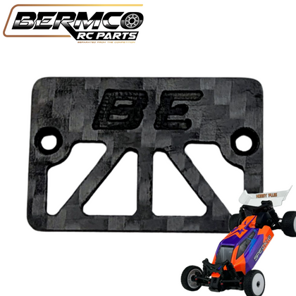 Bermco RC Parts Carbon Fiber Servo Plate Hobby Plus Speck B Maverick Microbe made from lightweight carbon fiber material designed for durability and performance in rc car parts.