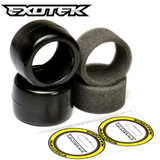 Exotek F1 Rear Rubber Tires 36X Yellow-Medium w/Inserts