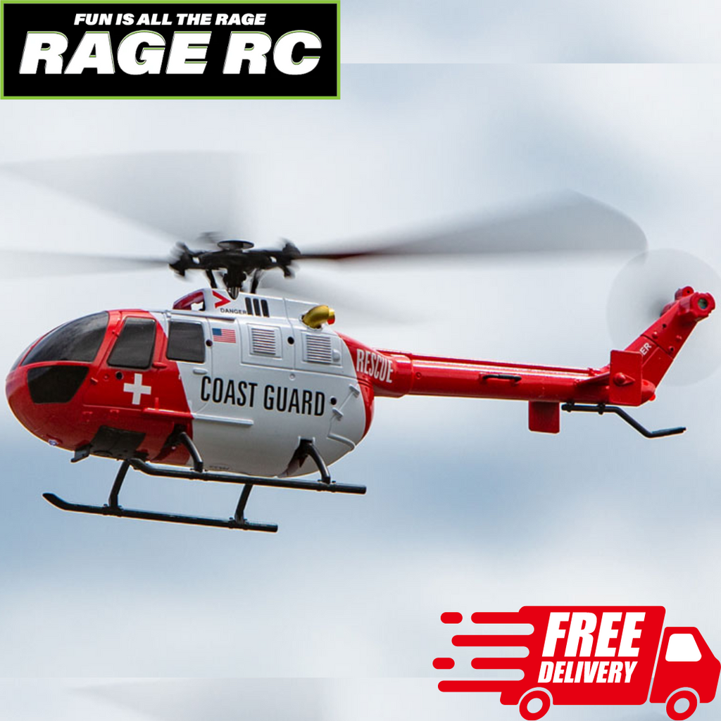 Rage RC Hero Copter Helicopter 4 Blade RTF Coast Guard w Stability Naughty Boy RC