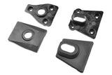 Set of four black protective plates made from durable plastic designed for radio control cars, named Team Corally COR00180-924 Body Post Protection Plate Set.