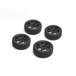 Louise LNHA485 1/10 Rally Tires w 6 Spoke Black Wheels Glued (4)