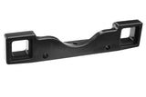 Black plastic mounting component with two square openings and three mounting holes designed for radio control parts in rc cars, Team Corally C-00180-141 Aluminum Suspension Arm Mount PRO Rear-Front.