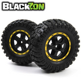 BlackZon BZN540266 Desert Wheels/Tires Assembled (2) Yellow Smyter