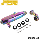 POWERSTAR PS-105-L-R 1/8 On-Road Exhaust Pipe (EFRA 2201) Rainbow with mounting accessories for radio control parts and rc car upgrades.