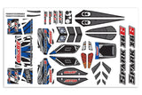 Team Corally C-00180-1169-B Blue Body Decal Sheet Pre-Cut Spark XB6 RC Buggy Car