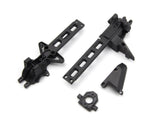 BlackZon BZN540421 Upper Deck & Motor Mount Vyper & Turbo radio control parts in black plastic for rc car assembly and customization.