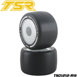 Team Saxo 1/10 F1 RC Car Rear Tires Pre-Mounted (2) White Rim 14mm Hex Rubber