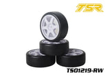 Team Saxo TS01219-RW 1/10 Touring Car Tires Pre-Mounted Rubber White Spoke (4)