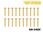 VP-PRO GS-340C 3mmx40mm Gold Alloy Steel Countersunk Head Screw (20)
