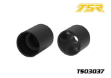 Team Saxo TS03037 Front + Rear Wheels GK-200 + Pro in black, designed for radio control car parts featuring smooth, durable wheels for enhanced performance.