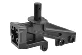 Black plastic radio control car part designed for suspension, identified as Team Corally C-00180-905 Body Post / Shock Tower, used in rc cars maintenance and upgrades.