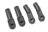 Set of four black plastic rear camber ball joint components for radio control cars, labeled as Team Corally C-00180-041 Rear Camber Ball Joint Set Outer/Inner.