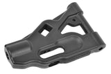 Team Corally C-00180-012 Front Lower Suspension Arm in black plastic, designed for durable performance in radio control car parts.