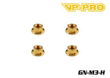 VP-PRO GN-M3-H Gold M3 Flange Serrated Locknuts (20)