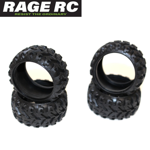 Rage RC RGRC2467 Mini Trek Tires (4) Monster Truck Truggy 1/24 Mini Parts