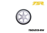 Team Saxo TS01219-RW 1/10 Touring Car Tires Pre-Mounted Rubber White Spoke (4)