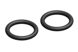 Two black silicone O-rings displayed against a white background, identified as Team Corally C-00180-187 O-Ring Silicone 12x1mm (2) for use in radio control parts and rc car maintenance.