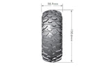 Louise CR-Rowdy RC Crawler Tires 1/10 2.2" 12mm SS CH-BL Mounted (2)