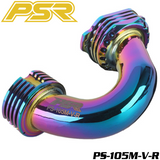 POWERSTAR PS-105M-V-R 1/8 Conical On-Road Exhaust Manifold Rainbow with a vibrant, multi-colored finish designed for 1/8 scale on-road RC cars.