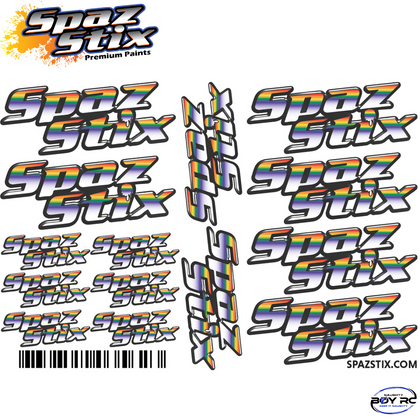 SpazStix Sticker Set, 6" x 4" Decal Sheet