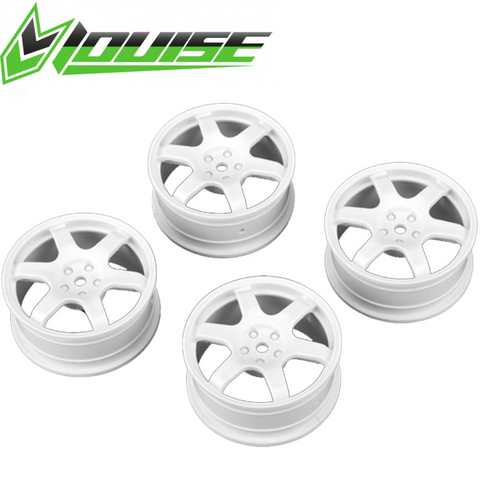 Louise LNHA452 6 Spoke Wheel White 24mm -0mm T410 Drift & Rally