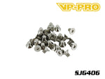 VP-PRO SJG406 Flat Headed Screws 4x6mm BLACK STEEL (30)