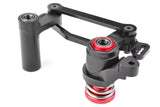 Team Corally C-00180-145 Aluminum Servo Saver Shaft with Nut featuring black and red aluminum components designed for durable use in radio control parts and rc cars.