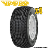 VP-PRO VP-503G 1/10 Short Course Truck Tires (4) Pre-Mounted White with detailed tread pattern for enhanced grip on radio control parts and rc car parts.