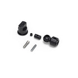Gmade GM60101 Universal Joint Set for GS02 BOM Spider consisting of black metal and steel parts designed for precise fitment in rc car parts and radio control vehicles.