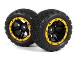 BlackZon BZN540261 Mounted Tires & Wheels Yellow ST Slyder & Turbo