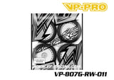 VP-PRO VP-807G Bull Dog Evo 1/8 Buggy Pre-Mounted Tires (4) White Wheels featuring durable white rims and rugged tires suitable for rc car parts and radio control vehicles.
