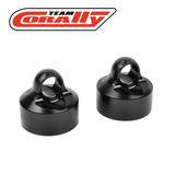 Team Corally C-00180-133 Black Aluminum Shock Cap Hard Anodized (2)