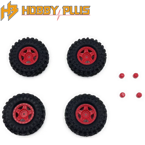Hobby Plus HBP240508 Deep Star 1.2" Beadlock Wheel Red 68mm Mudder-XL Tires