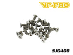 VP-PRO SJG408 4x8mm Flat Headed Screws BLACK STEEL (30)